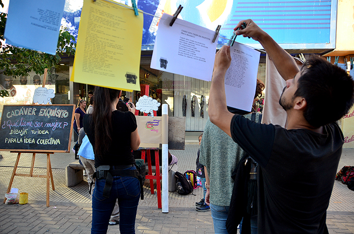 Colgaron sogas con arte en la Peatonal