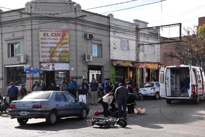 Grave lesión de un motociclista en uno de los choques de ayer