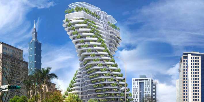 Un edificio que se alimenta de CO2