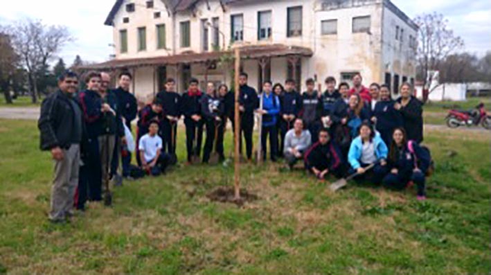 Plantan árboles en el Hospital